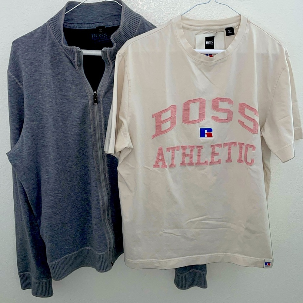 Distressed Boss Russell Athletic Shirt Size S